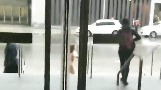 White woman walking around naked in public - 4 image