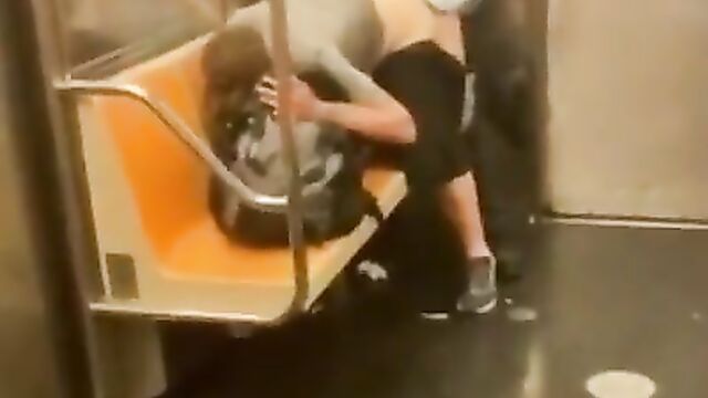 Crazy elderly couple caught having fun on a train - 3 image