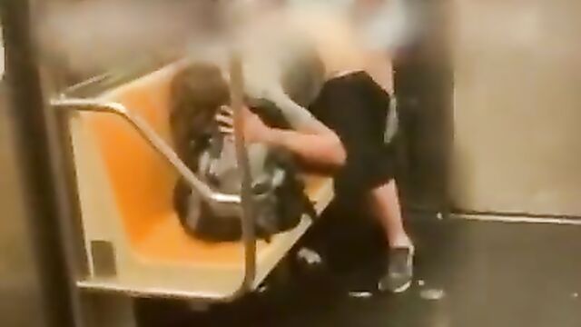 Crazy elderly couple caught having fun on a train - 4 image