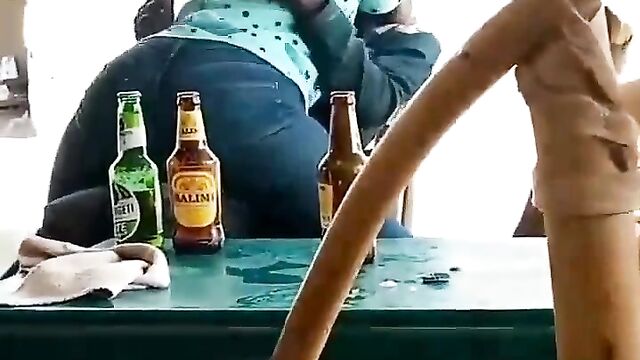 Mzansi girl making out with her sugar daddy in a public restaurant