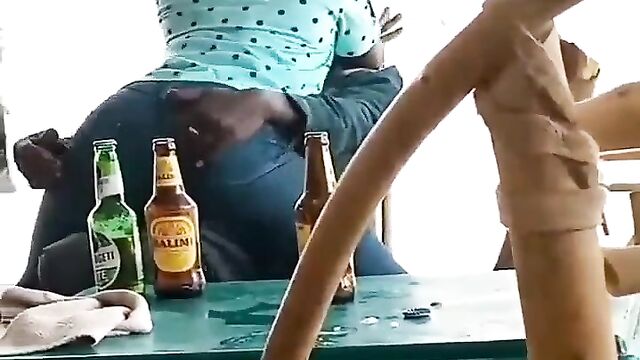 Mzansi girl making out with her sugar daddy in a public restaurant - 4 image