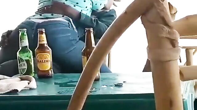 Mzansi girl making out with her sugar daddy in a public restaurant - 5 image