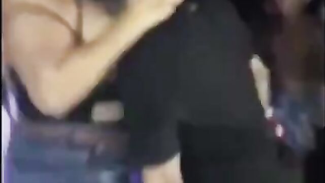 Big breasts out, as woman vibes in the club - 5 image