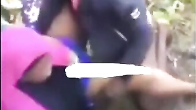 Busted! Student caught doing it with Muslim school girl in public