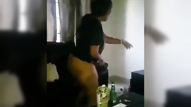 Ebony Girl dancing with naked buttocks for her boyfriend - 5 image