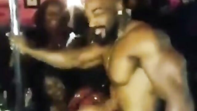 Girl giving a male Stripper head at a party - 3 image