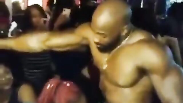 Girl giving a male Stripper head at a party - 4 image