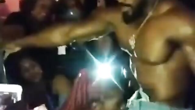 Girl giving a male Stripper head at a party - 5 image