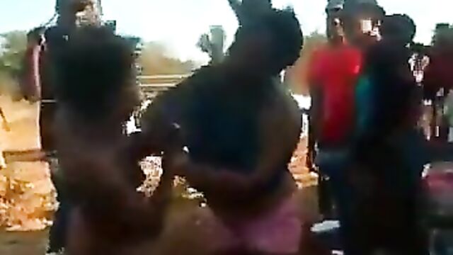 Breasts fly as wife fights husband’s naked side chick, after she caught her cheating with her husband - 1 image