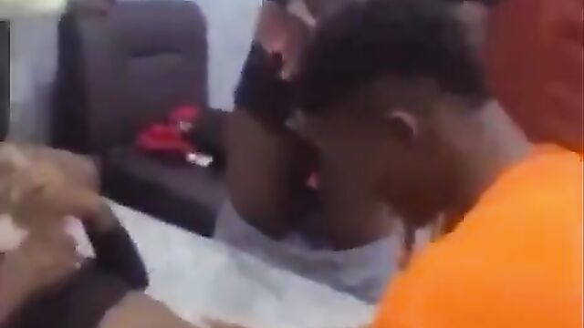 Naked lady caught doing it with 4 dudes - 1 image