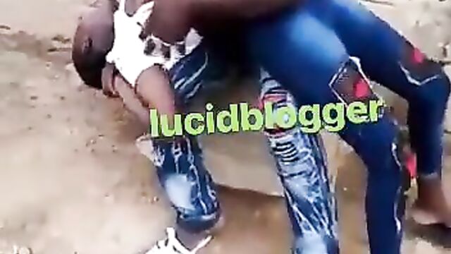Nigerian Man Caught Sucking Girlfriend’s Breasts In Public