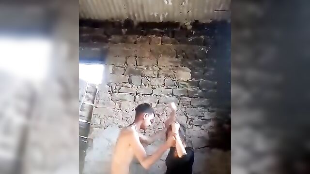 Crazy Indian couple caught having sex in an unfinished building - 2 image