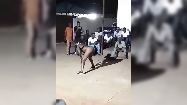 Naked african whore at a club - 1 image