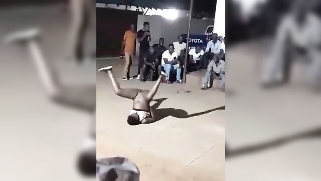 Naked african whore at a club