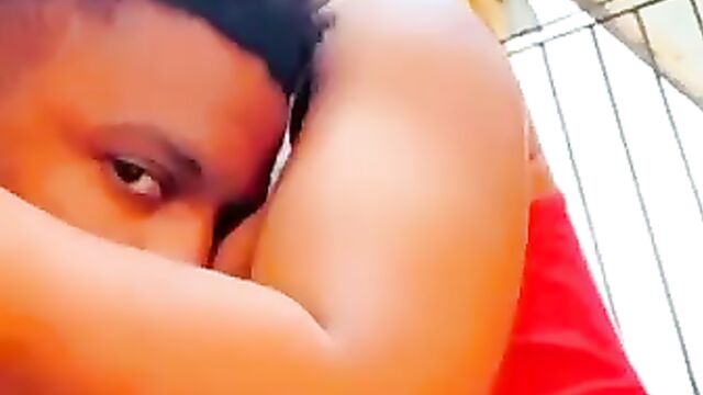 Dude caught sucking girlfriend’s breasts on camera