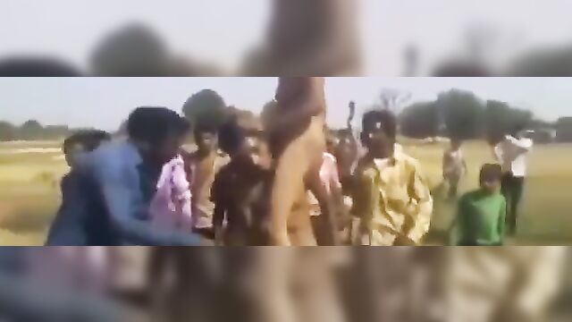 Crazy Indian couple caught cheating, stripped NAKED and forced to walk around naked in public