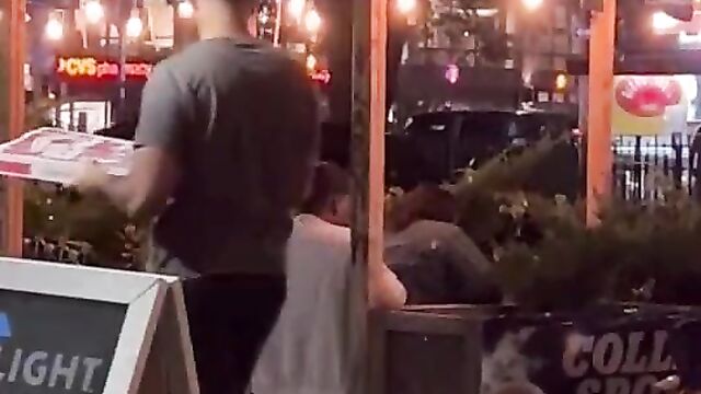 Sex For Dinner: Couple caught having sex in public at a New York outdoor dining area!
