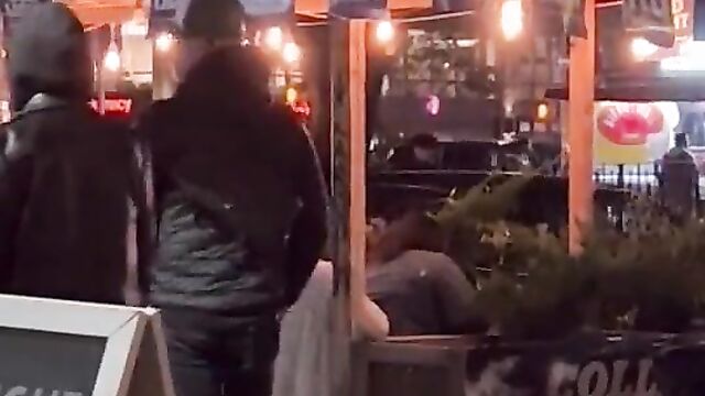 Sex For Dinner: Couple caught having sex in public at a New York outdoor dining area! - 4 image