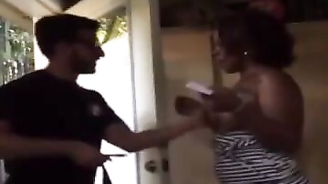 Delivery man gets served boobs and pussy! - 5 image