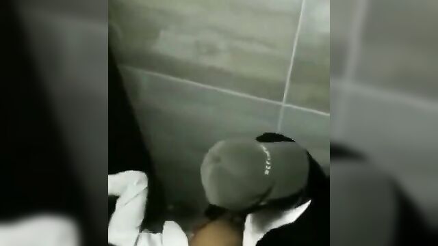Horny couple having sex in hotel toilet after drinking - 1 image