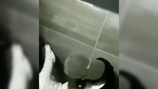 Horny couple having sex in hotel toilet after drinking - 4 image