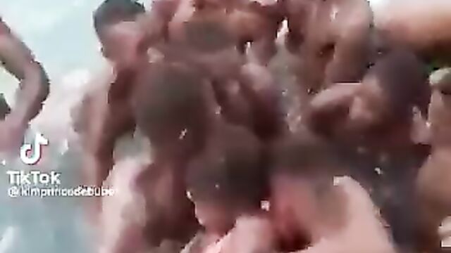 Boys Fondle Girl In Public Swimming Pool - 3 image