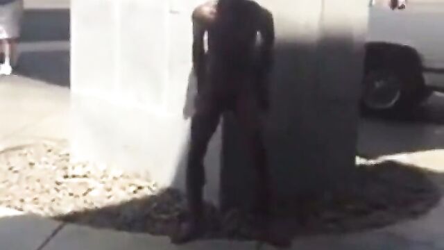 Naked man caught acting crazy in public