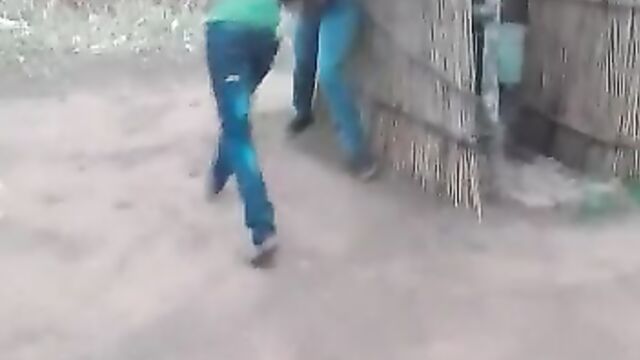 Boobs out as old man strips chick while fighting in public - 4 image