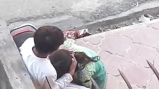 Girlfriend caught giving boyfriend blow job discreetly in public - 1 image