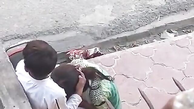 Girlfriend caught giving boyfriend blow job discreetly in public - 5 image