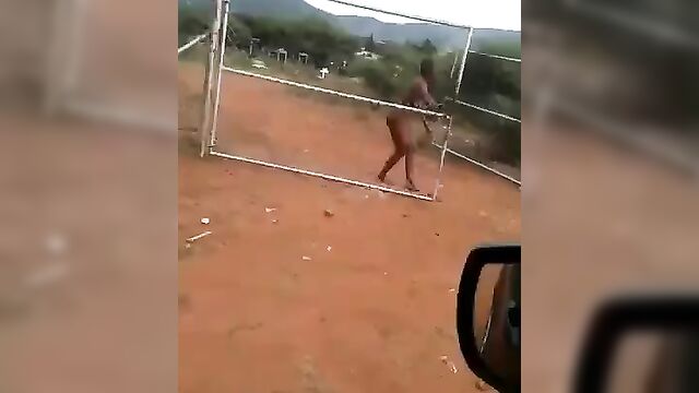Whore strips naked and runs mad in a cemetery in South Africa - 1 image
