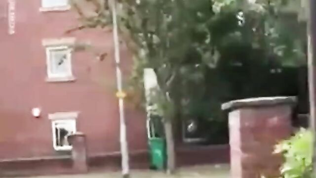 LOL! Half naked boyfriend tries to escape through the window after angry husband caught him cheating with his wife! - 5 image