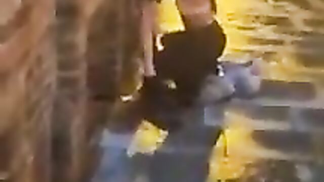 Chick caught giving head and flashing her boobs in public - 4 image