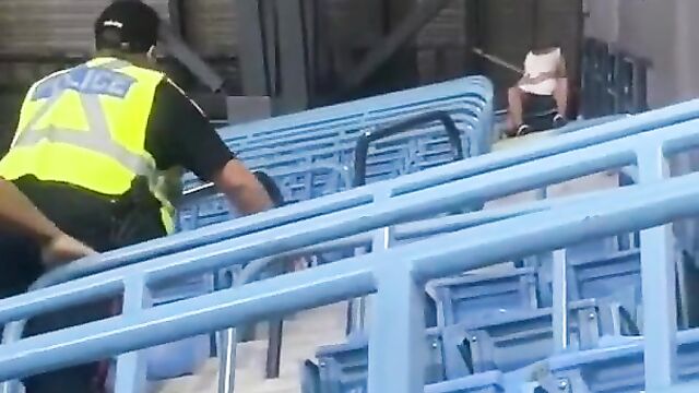 Police arrest couple caught having sex in public during a game