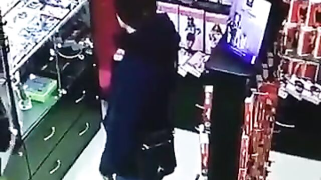 CCTV caught man having sex with a sex toy in a store - 1 image