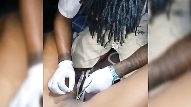 Chick getting her pussy pierced in Nigeria - 5 image