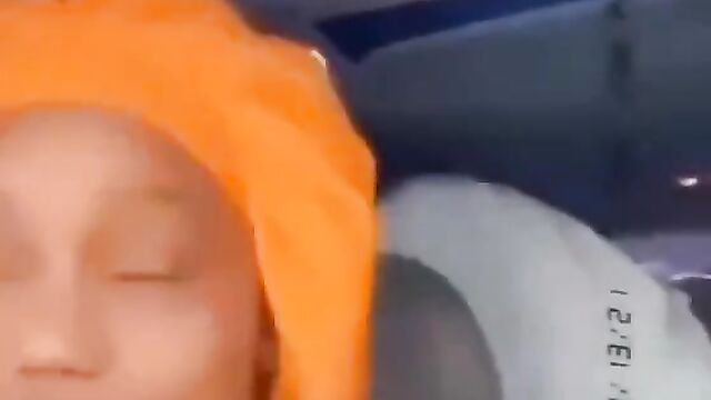 Chick Singing On A Car Steering While Her Girlfriend Is Getting Fucked In The Back Seat - 5 image