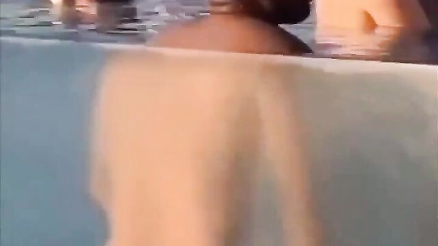 Man Gets Caught Wanking In The Pool In Public!! - 1 image