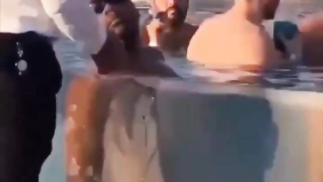 Man Gets Caught Wanking In The Pool In Public!! - 3 image