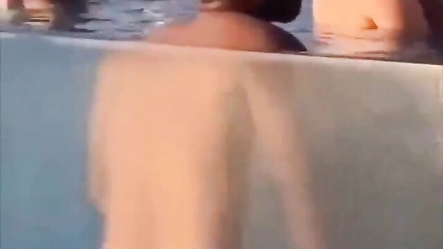 Man Gets Caught Wanking In The Pool In Public!! - 4 image