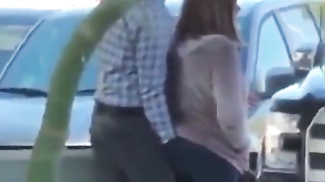 Couple live Fingering in the parking lot - 2 image