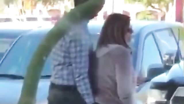 Couple live Fingering in the parking lot - 3 image