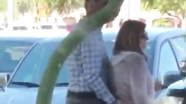 Couple live Fingering in the parking lot - 4 image