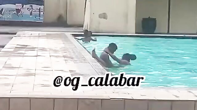 Kinky Nigerian Couple Caught Having Hot Sex In A Pool In Public