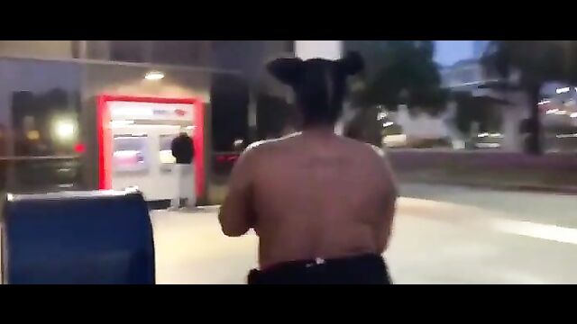 Busty Woman Showing Her Big Breasts In Public At Bank of America - 4 image