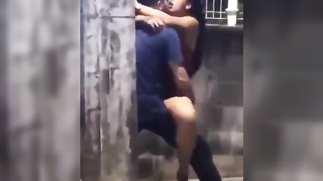 Horny Couple Caught Having Sex On The Street