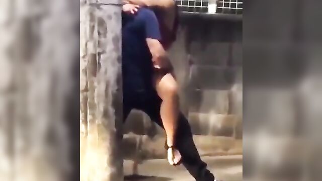 Horny Couple Caught Having Sex On The Street - 2 image