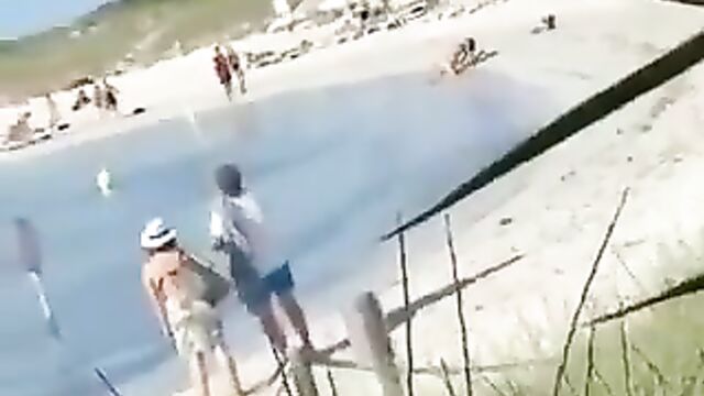 Crazy Couple Having Sex On The Beach In Front Of Passersby In Public