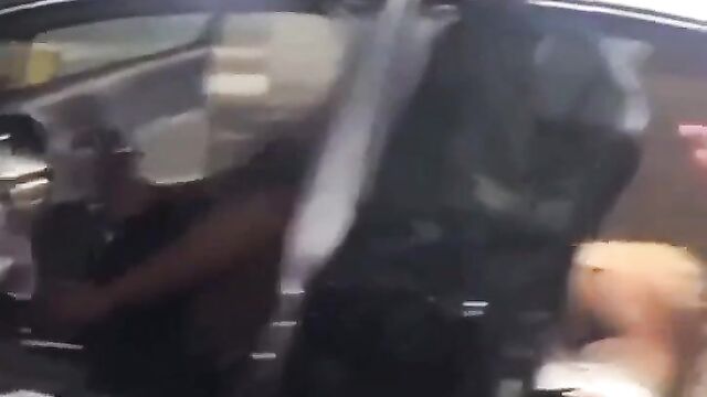 Crazy Interracial Foursome Sex In A Car In Public - 4 image