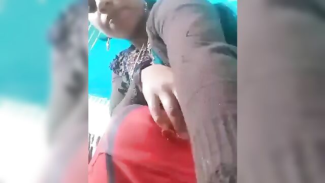 Indian Whore Showing Her Hairy Pussy To Her Sugar Daddy In Public - 1 image